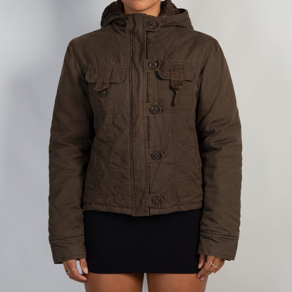 BROWN PADDED UTILITY JACKET