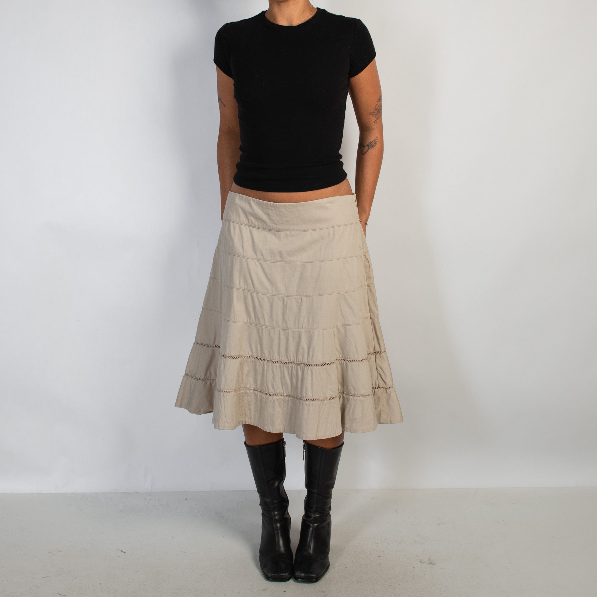 BEIGE COTTON SKIRT