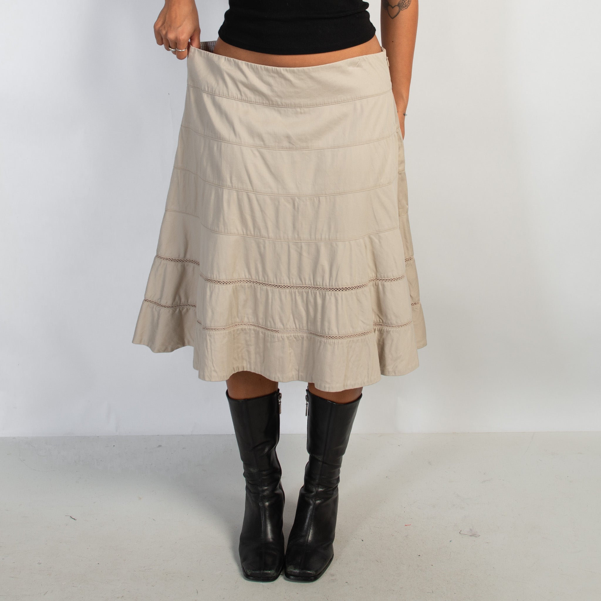 BEIGE COTTON SKIRT