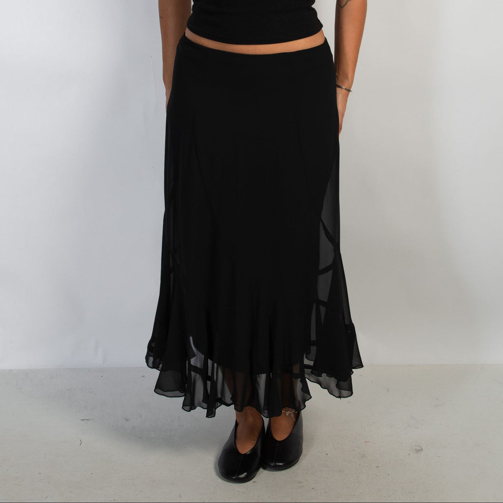 BLACK LONGLINE SKIRT