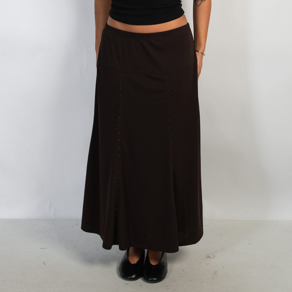 BROWN LONGLINE SKIRT
