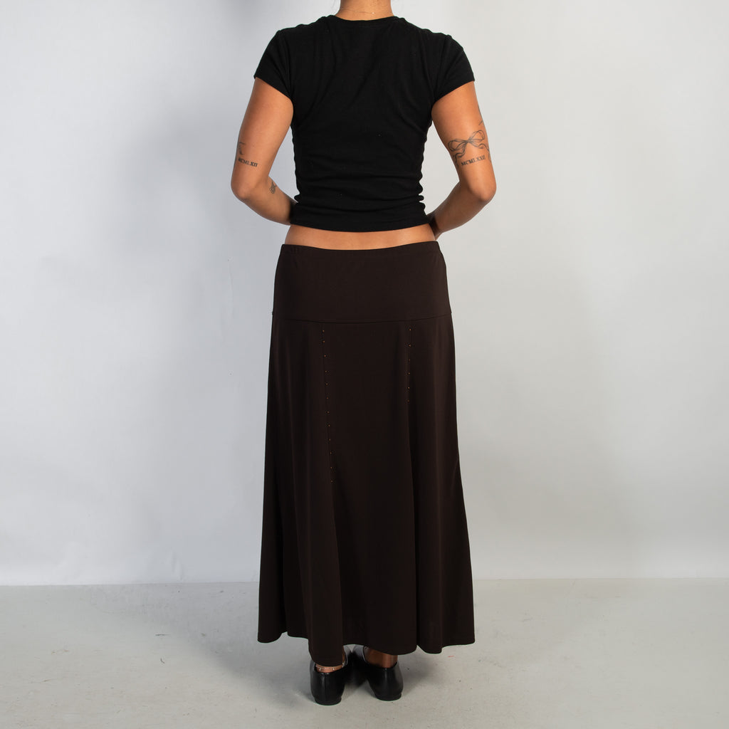 BROWN LONGLINE SKIRT