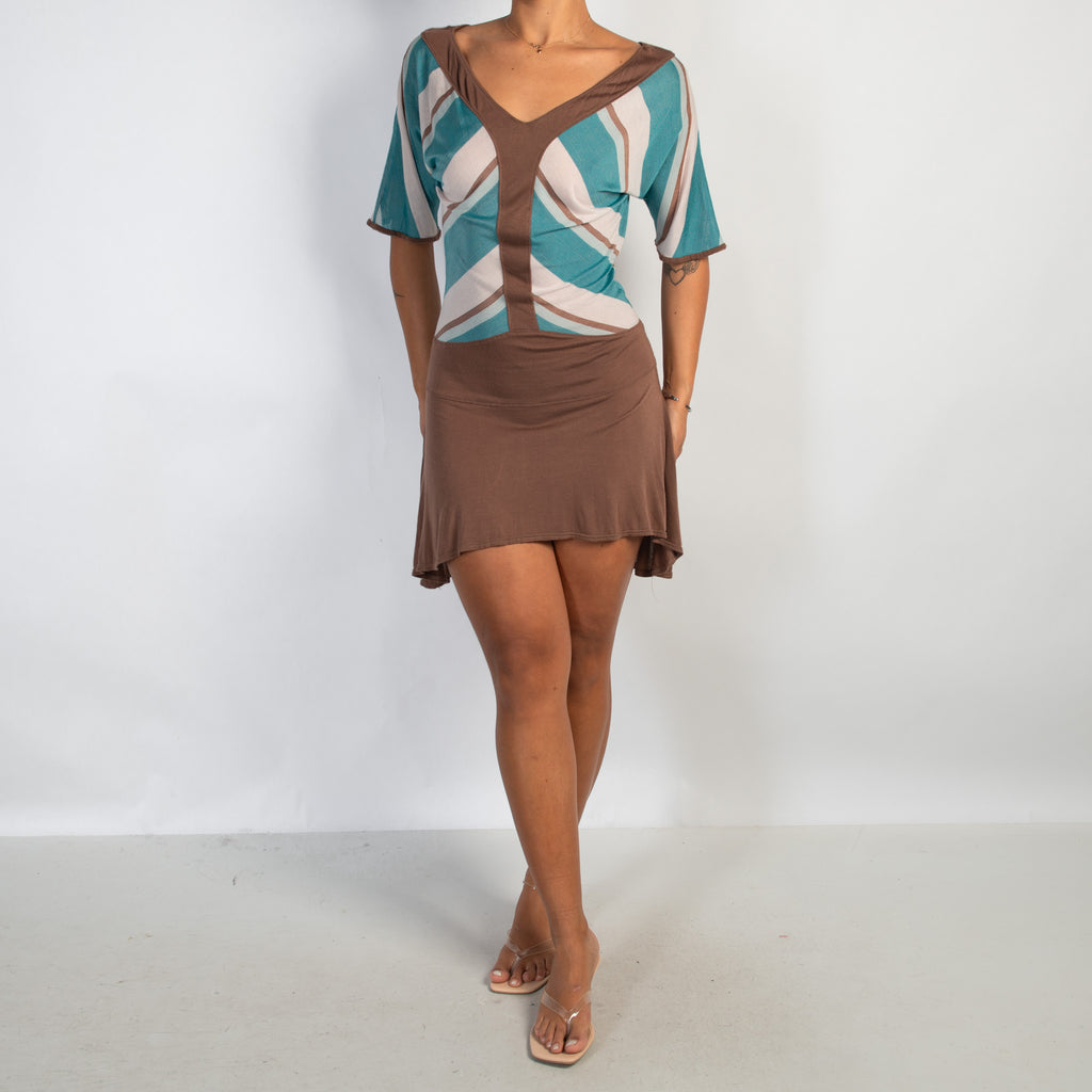 ASYMMETRIC STRIPE DRESS