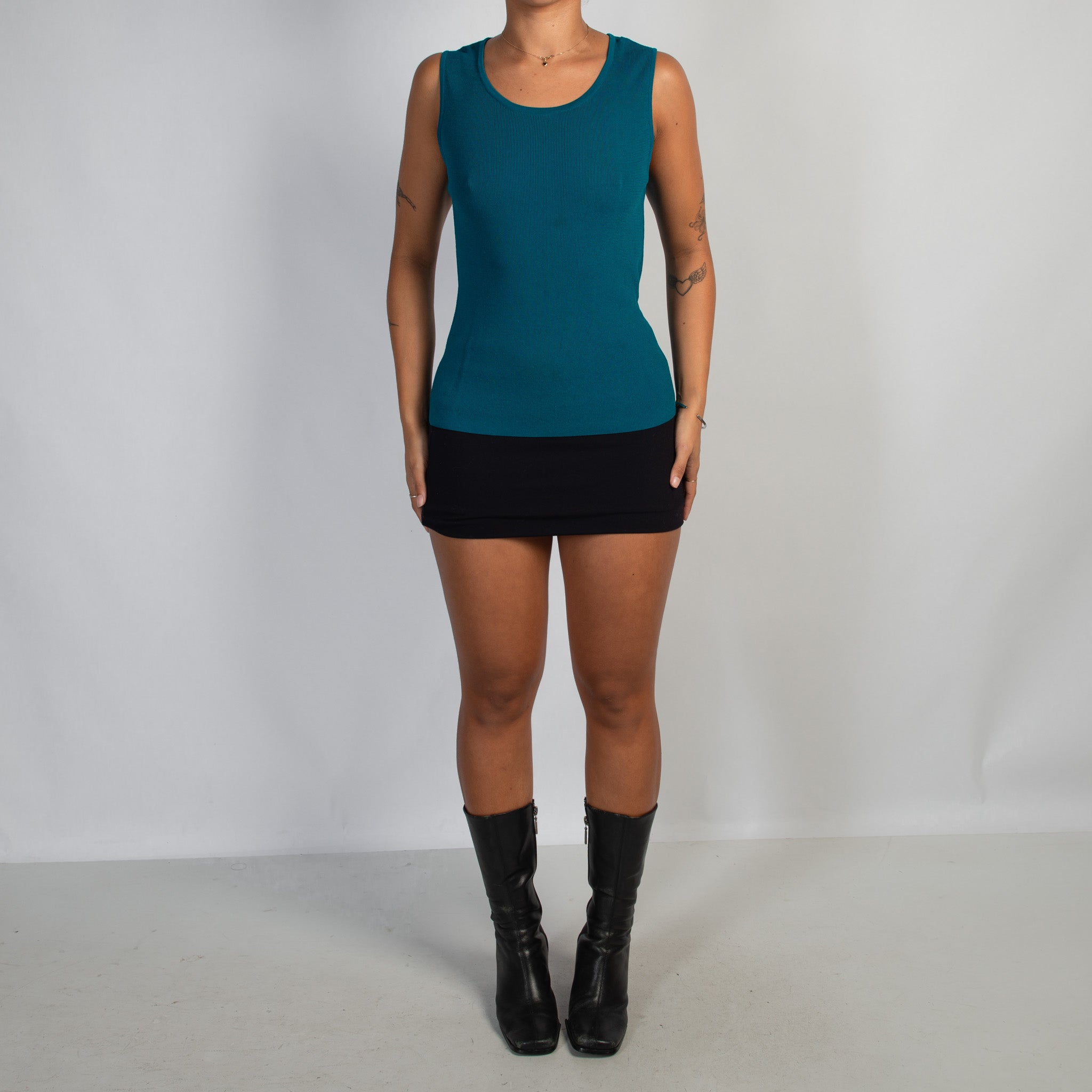 TURQUOISE KNIT TANK TOP