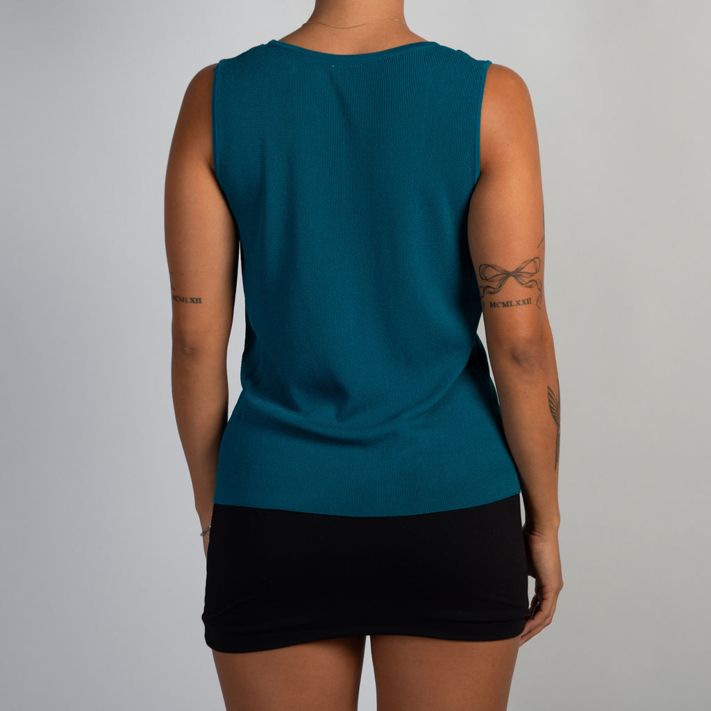 TURQUOISE KNIT TANK TOP