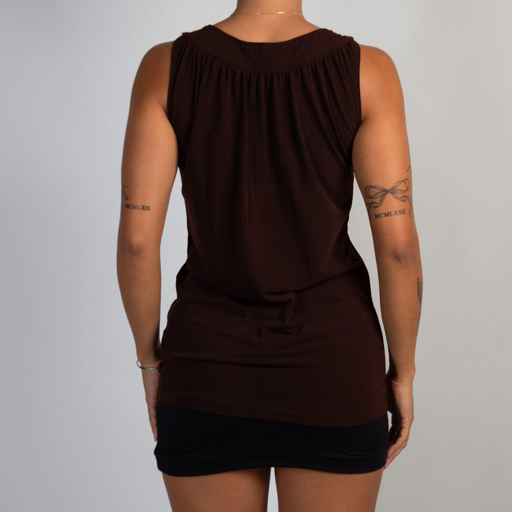 BROWN SEQUIN TANK TOP