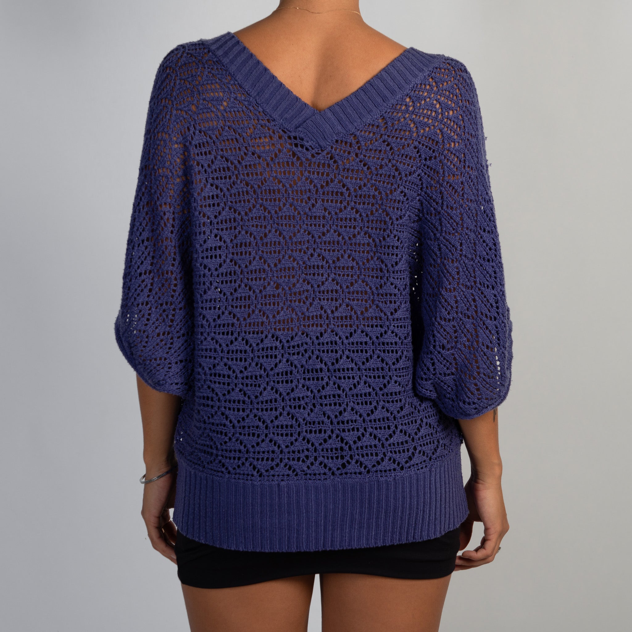PURPLE KNIT BATWING TOP
