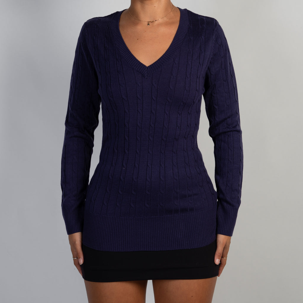 PURPLE CABLE KNIT TOP