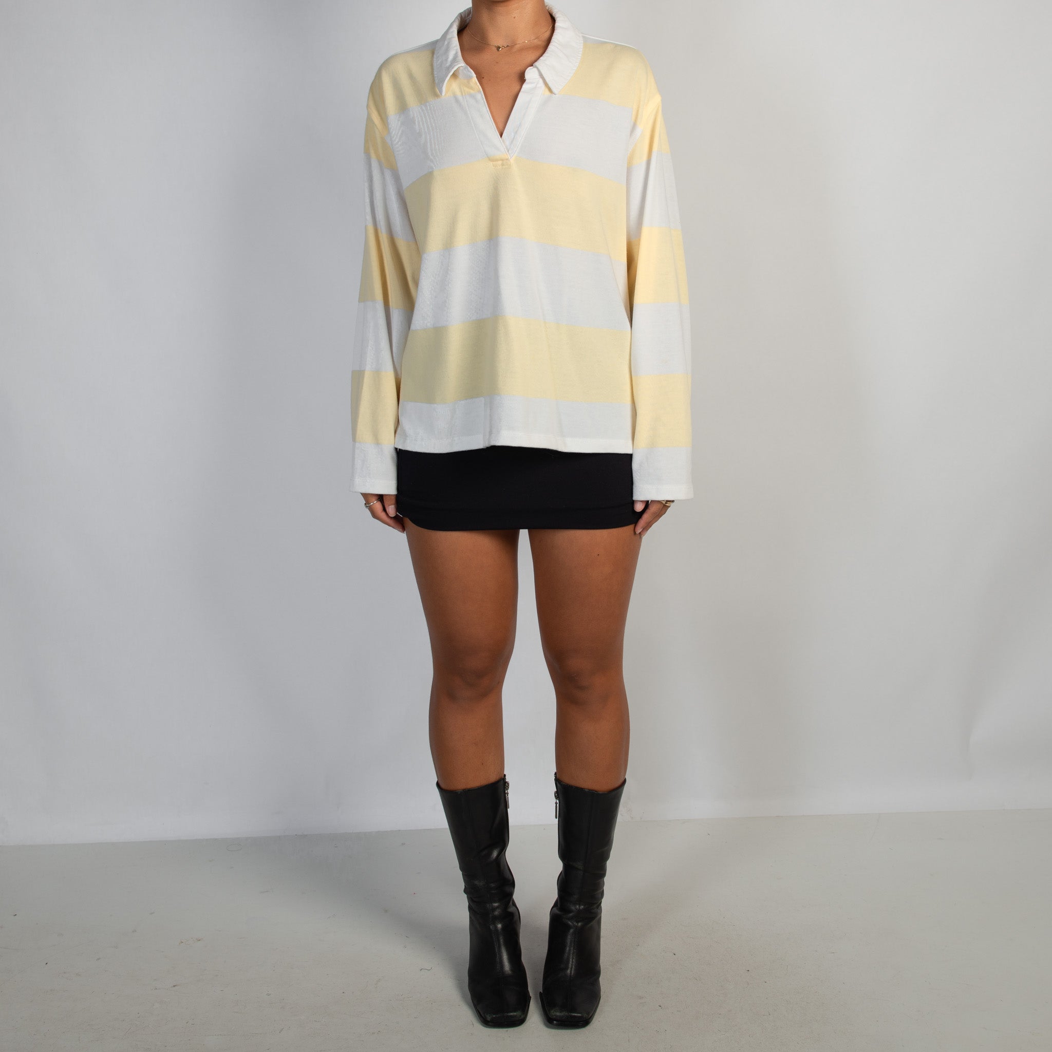 YELLOW STRIPE RUGBY JERSEY