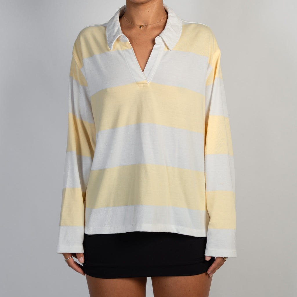 YELLOW STRIPE RUGBY JERSEY