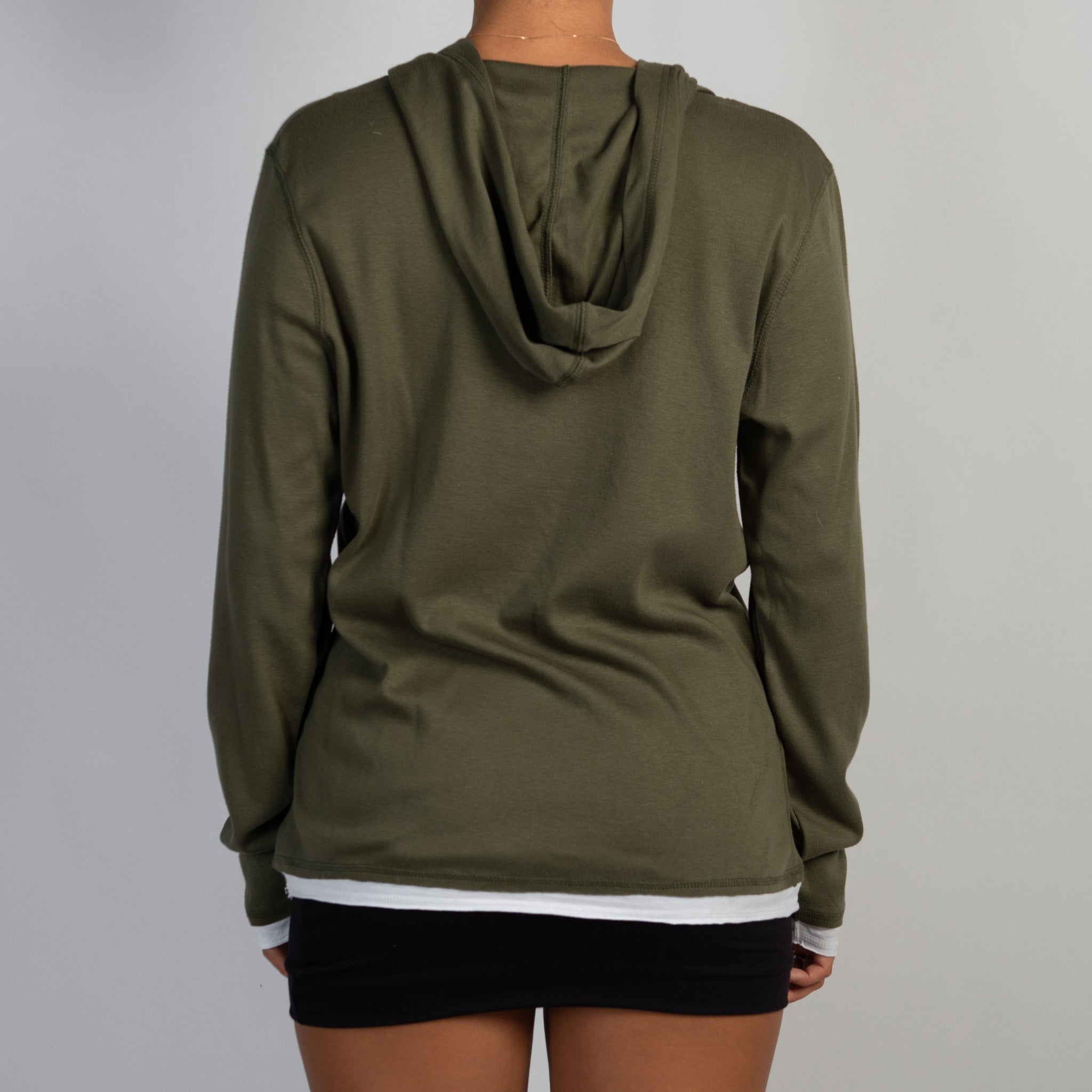 GREEN LAYERED HENLEY SHIRT