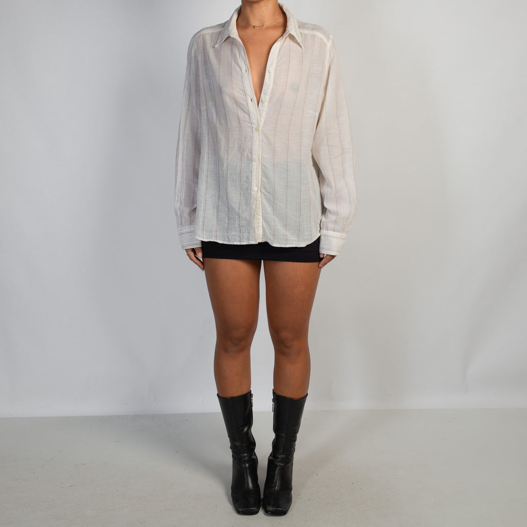 LINEN STRIPE BLOUSE