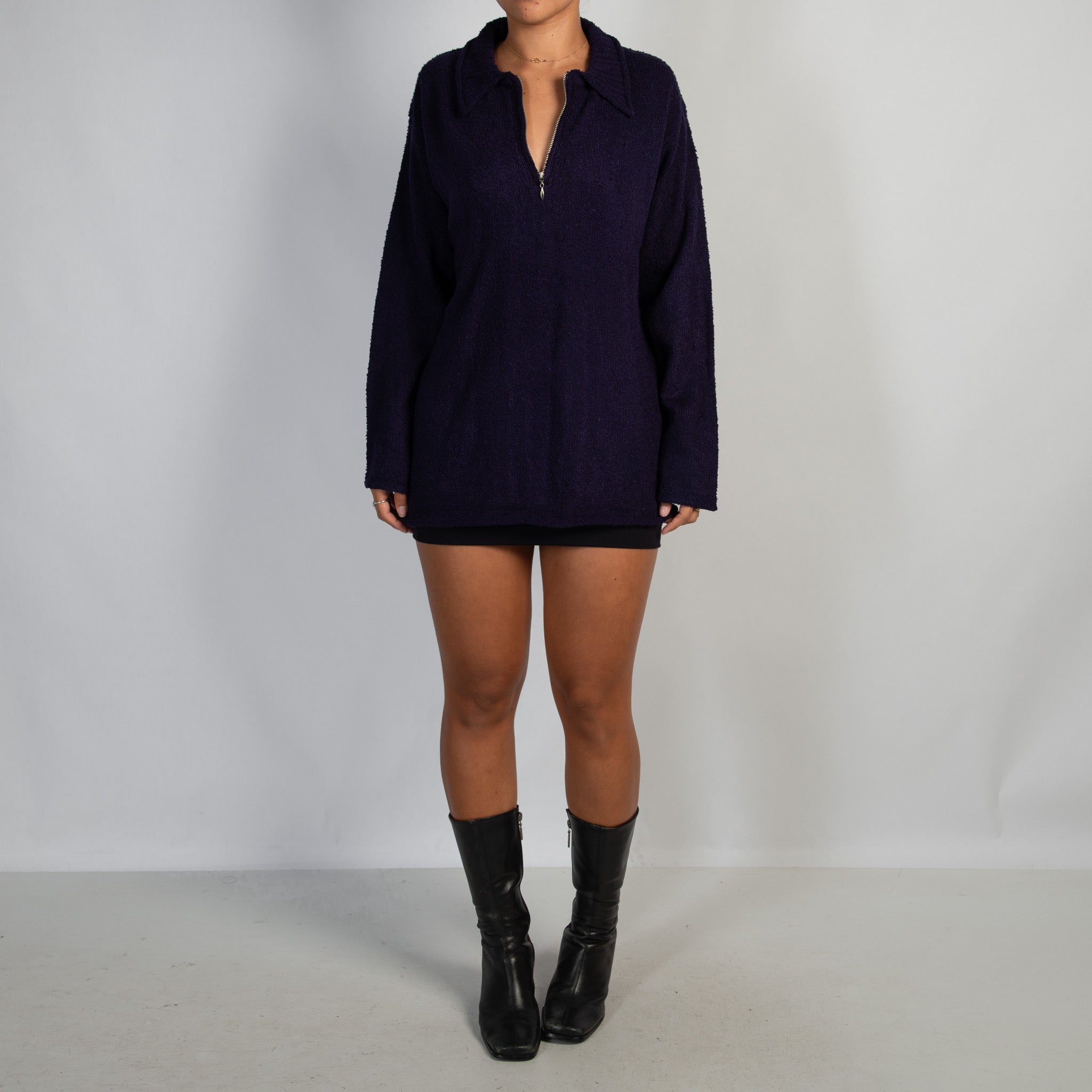 DEEP PURPLE KNIT SWEATER