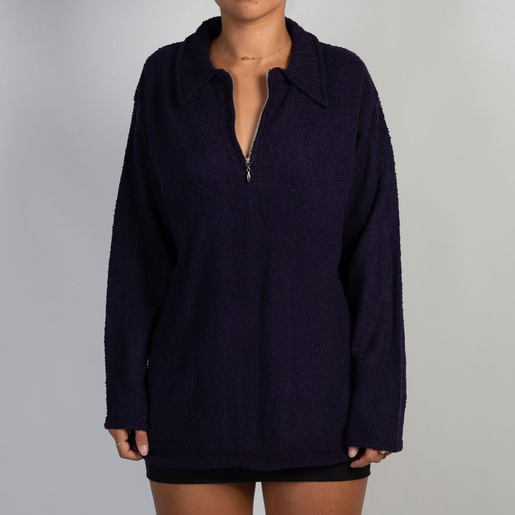 DEEP PURPLE KNIT SWEATER