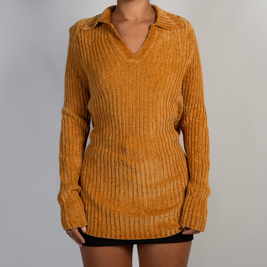 MUSTARD CHENILLE SWEATER