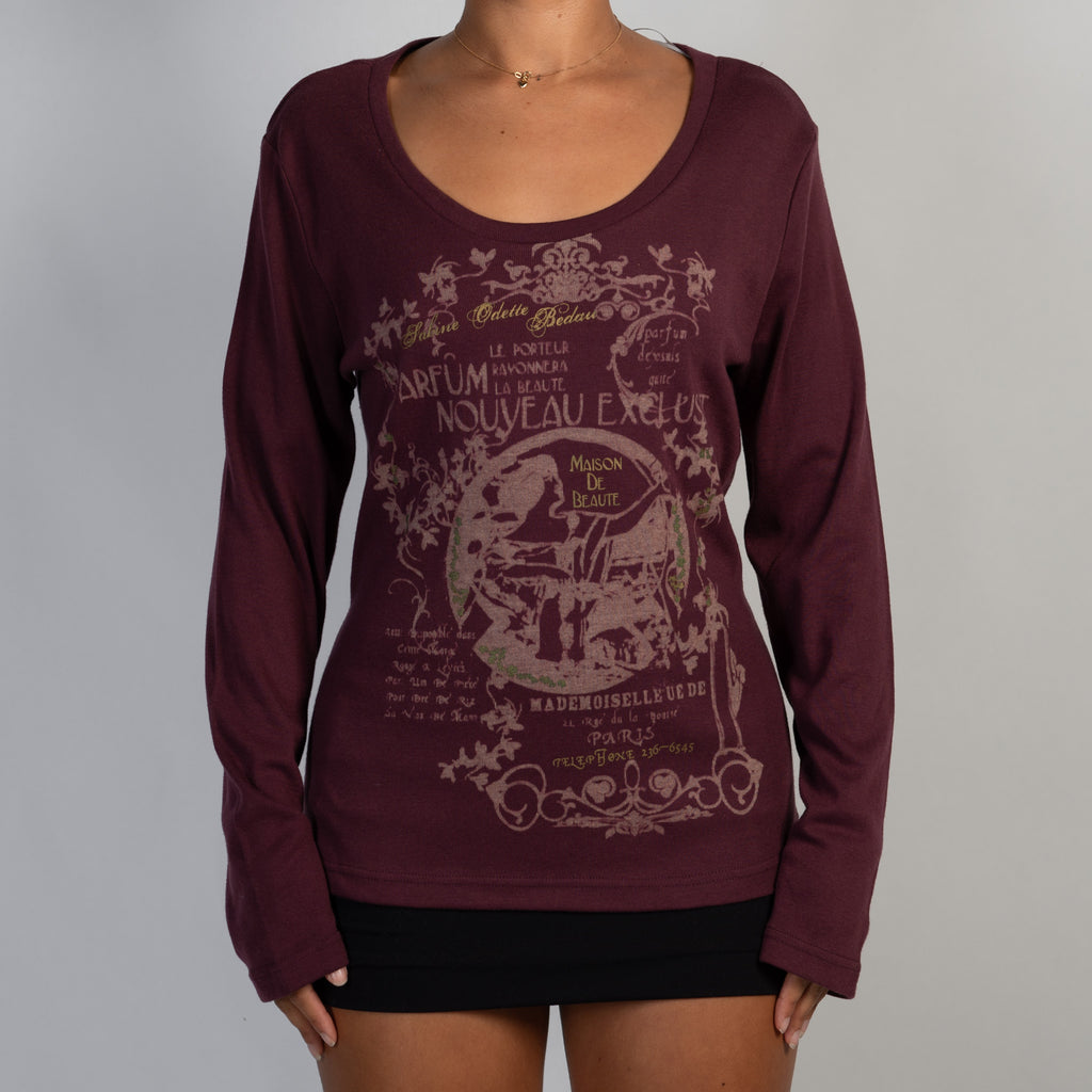 MAROON LONG SLEEVE TOP