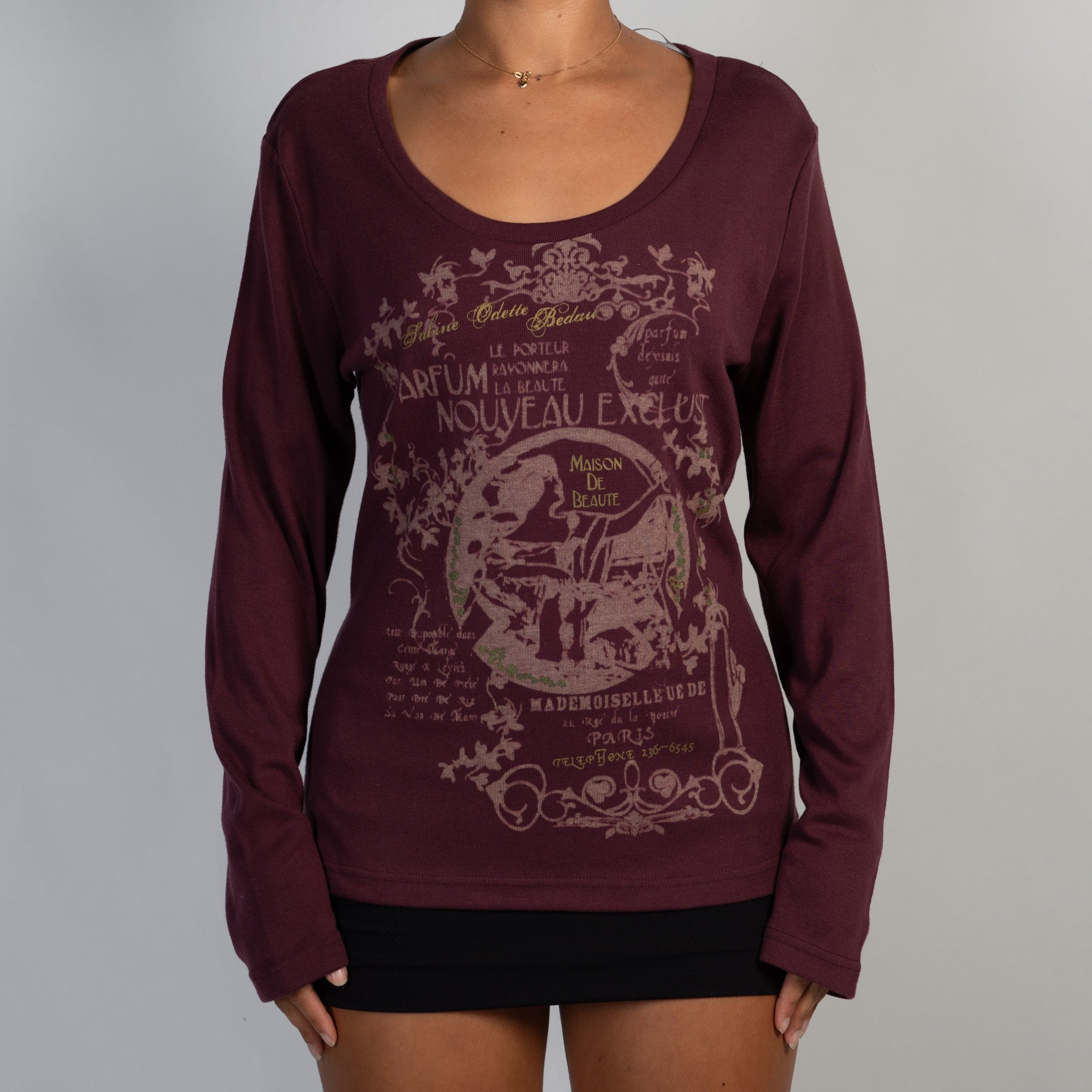 MAROON LONG SLEEVE TOP