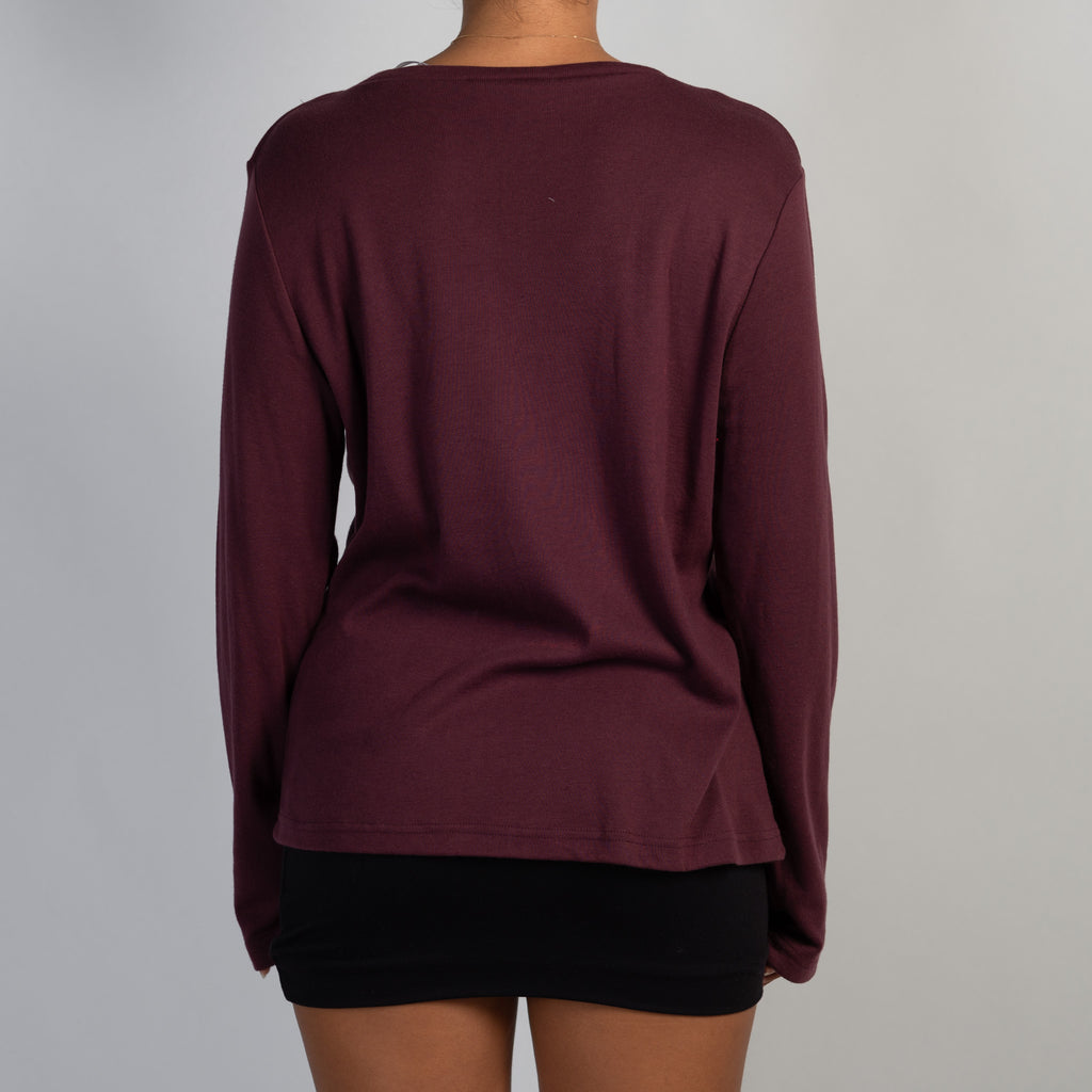 MAROON LONG SLEEVE TOP