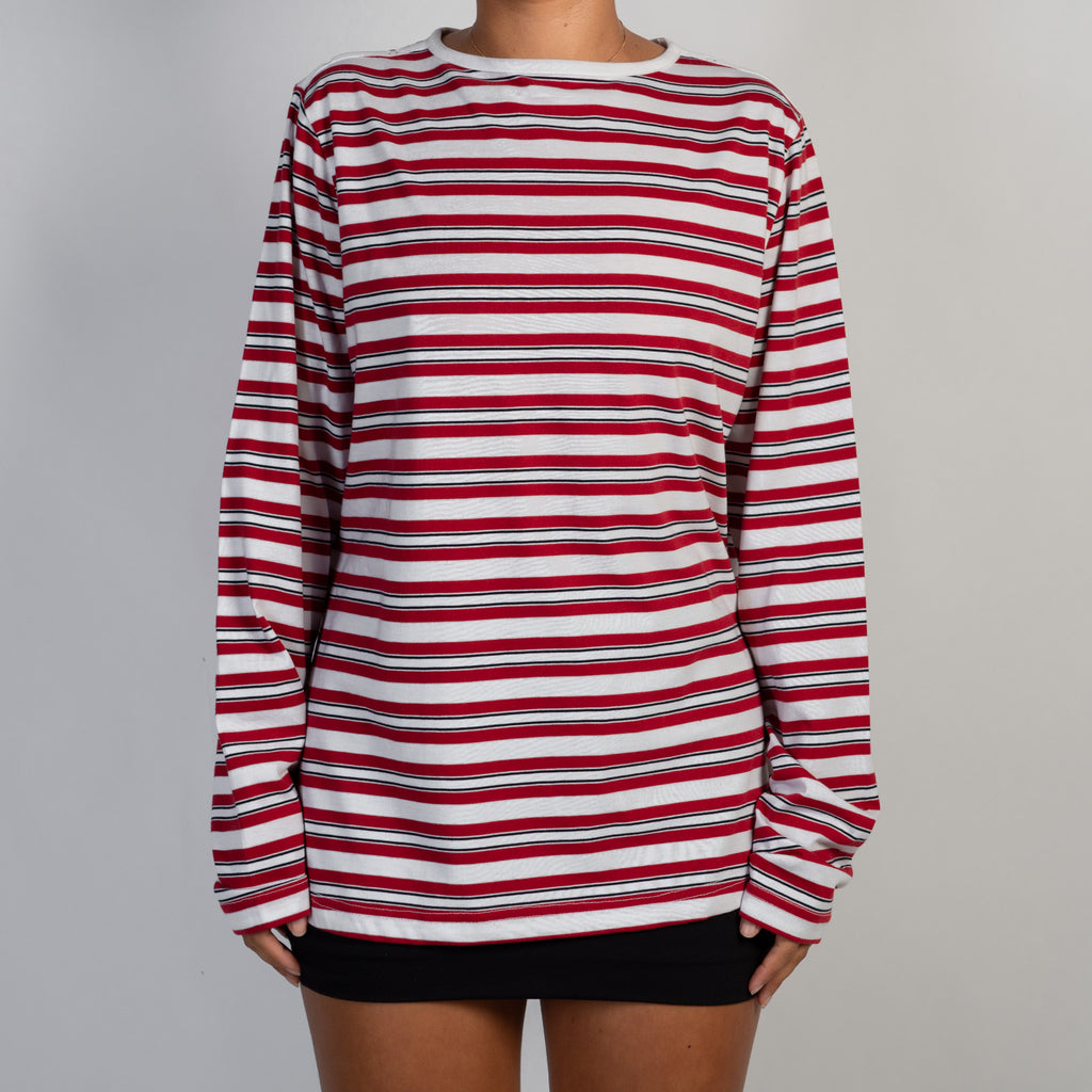 RED STRIPE LONG SLEEVE TOP