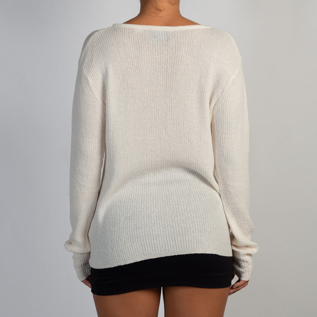 WHITE SHEER KNIT TOP
