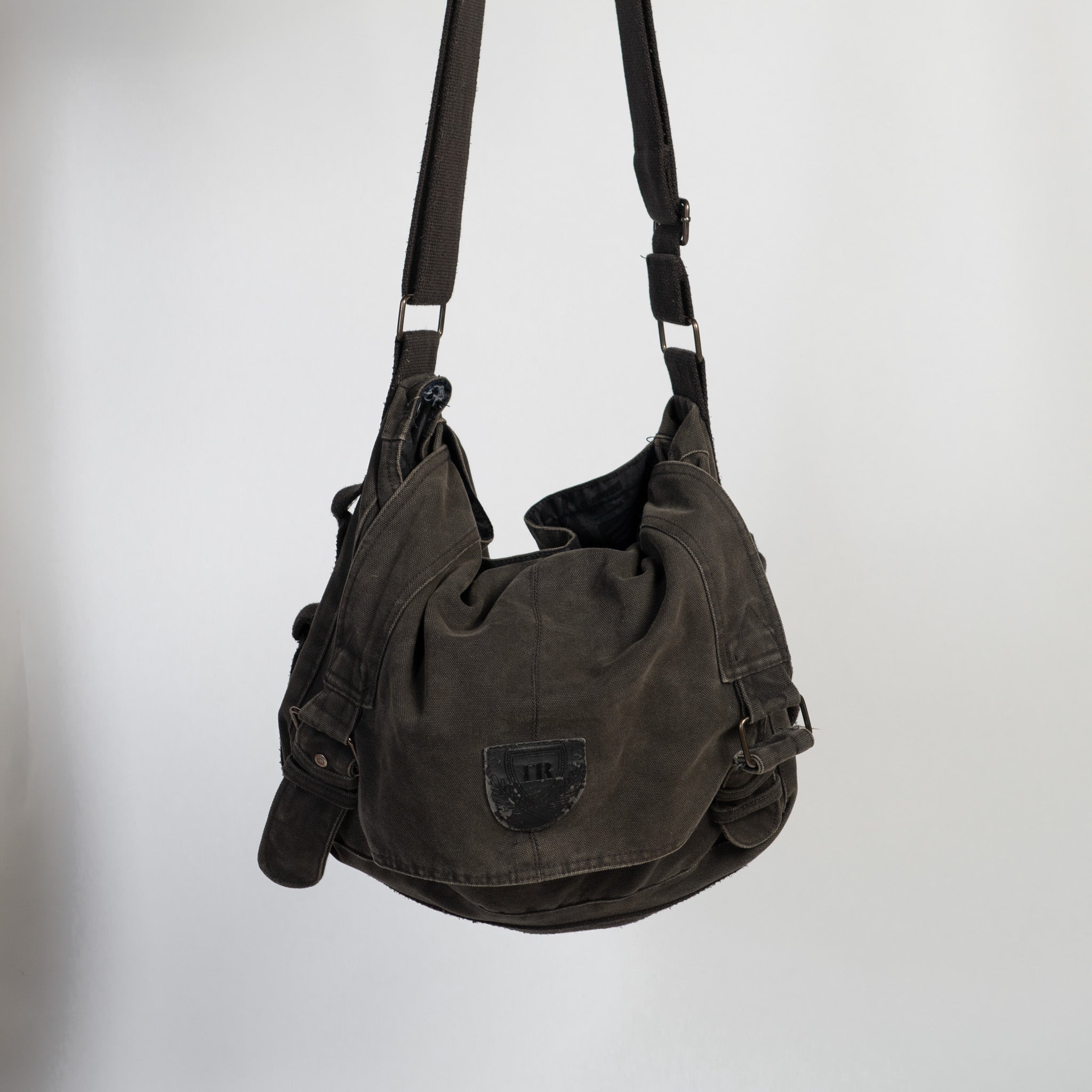 GREY CANVAS SATCHEL BAG