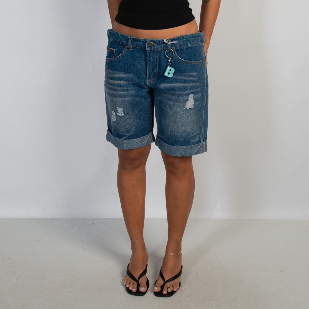 LONGLINE DENIM SHORTS