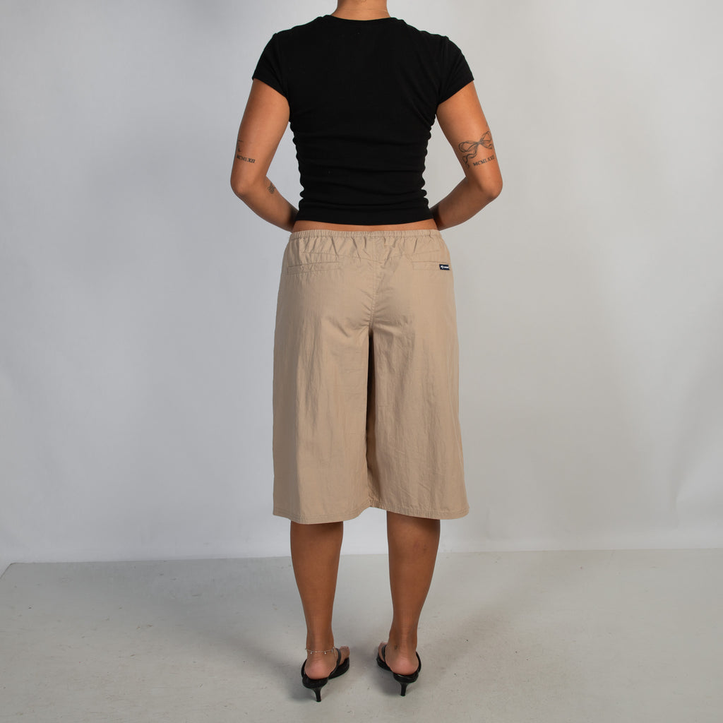BEIGE COTTON NYLON SHORTS
