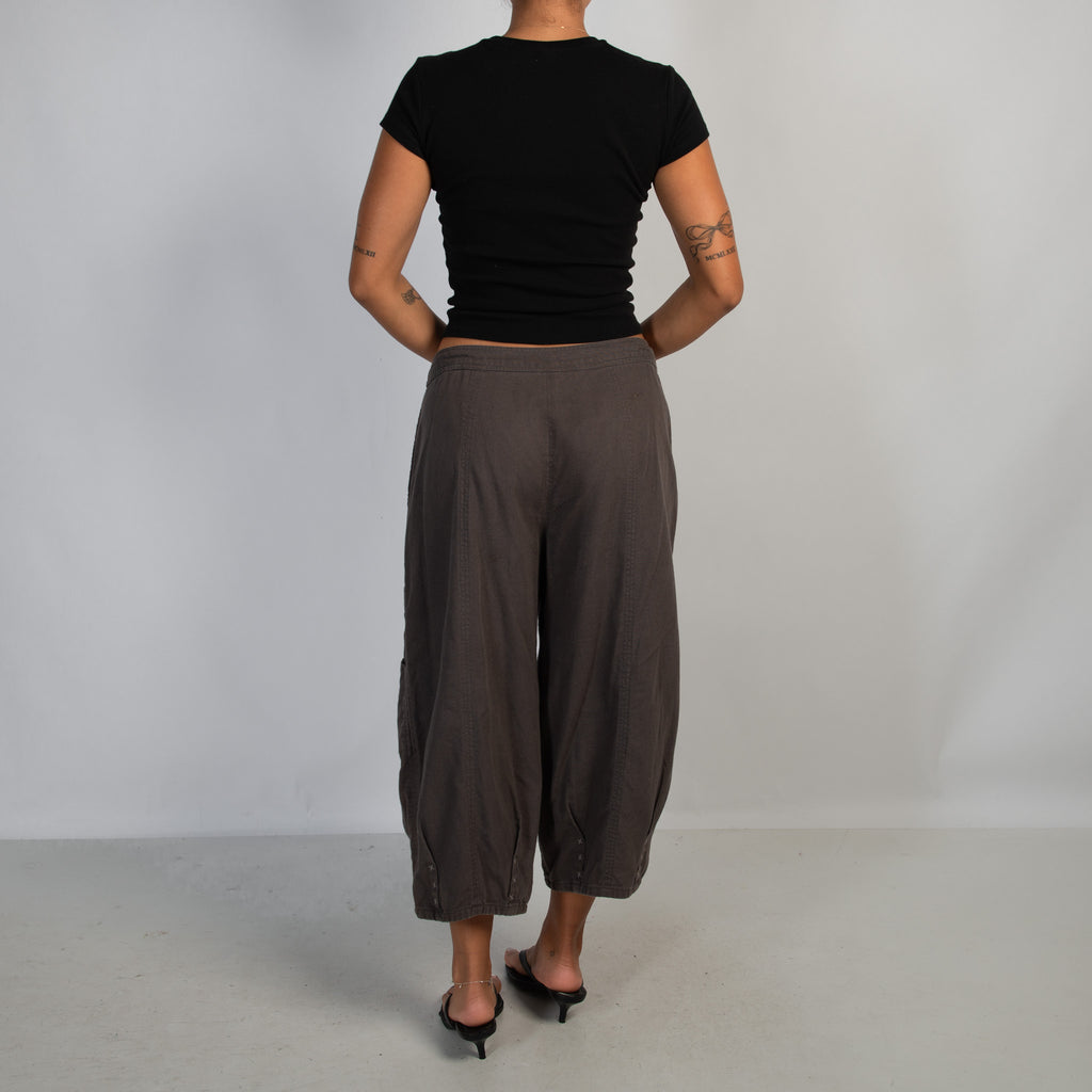 COTTON BARREL LEG PANTS