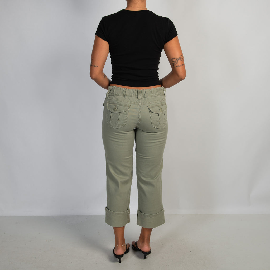 KHAKI CAPRI COTTON PANTS