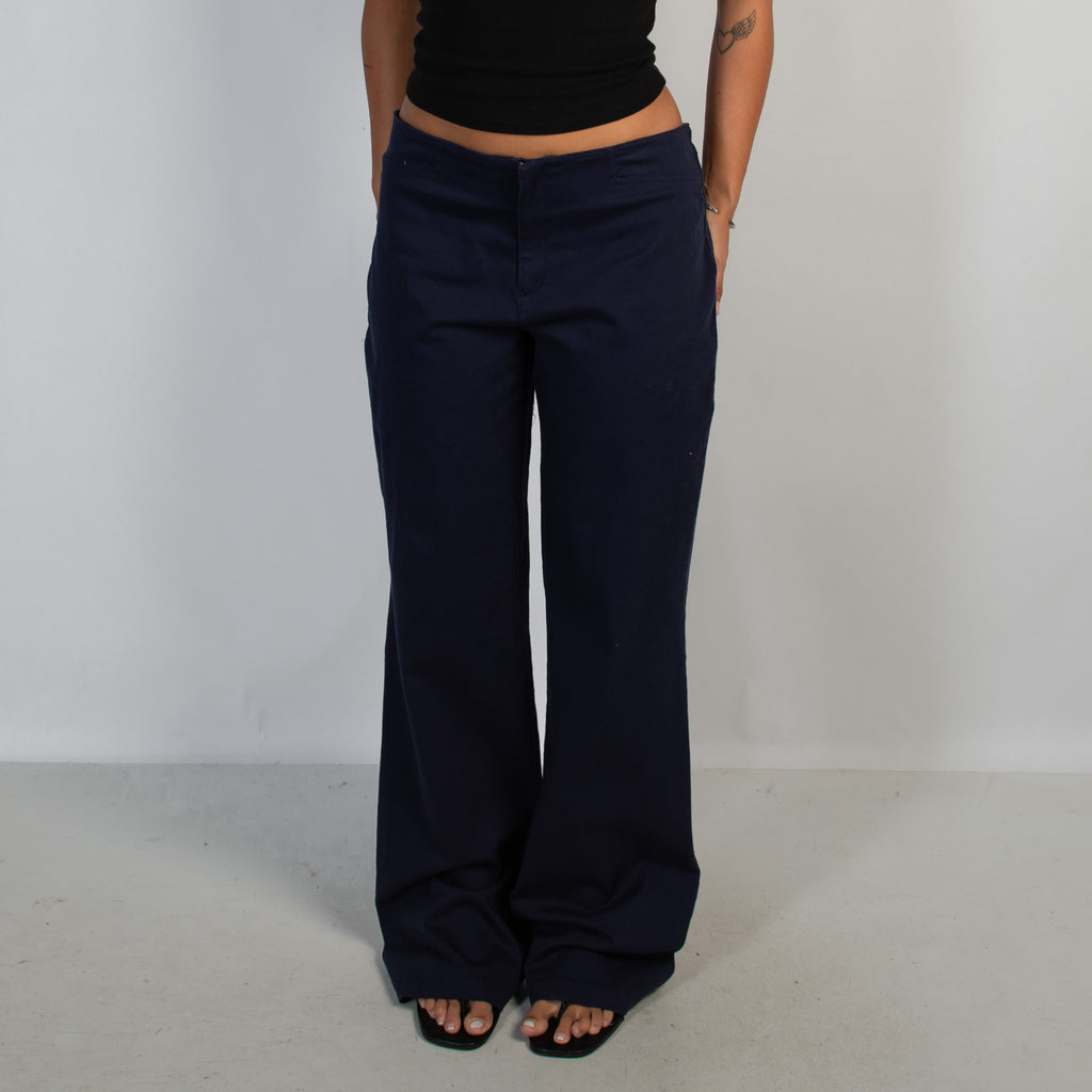 NAVY FLARED TROUSERS