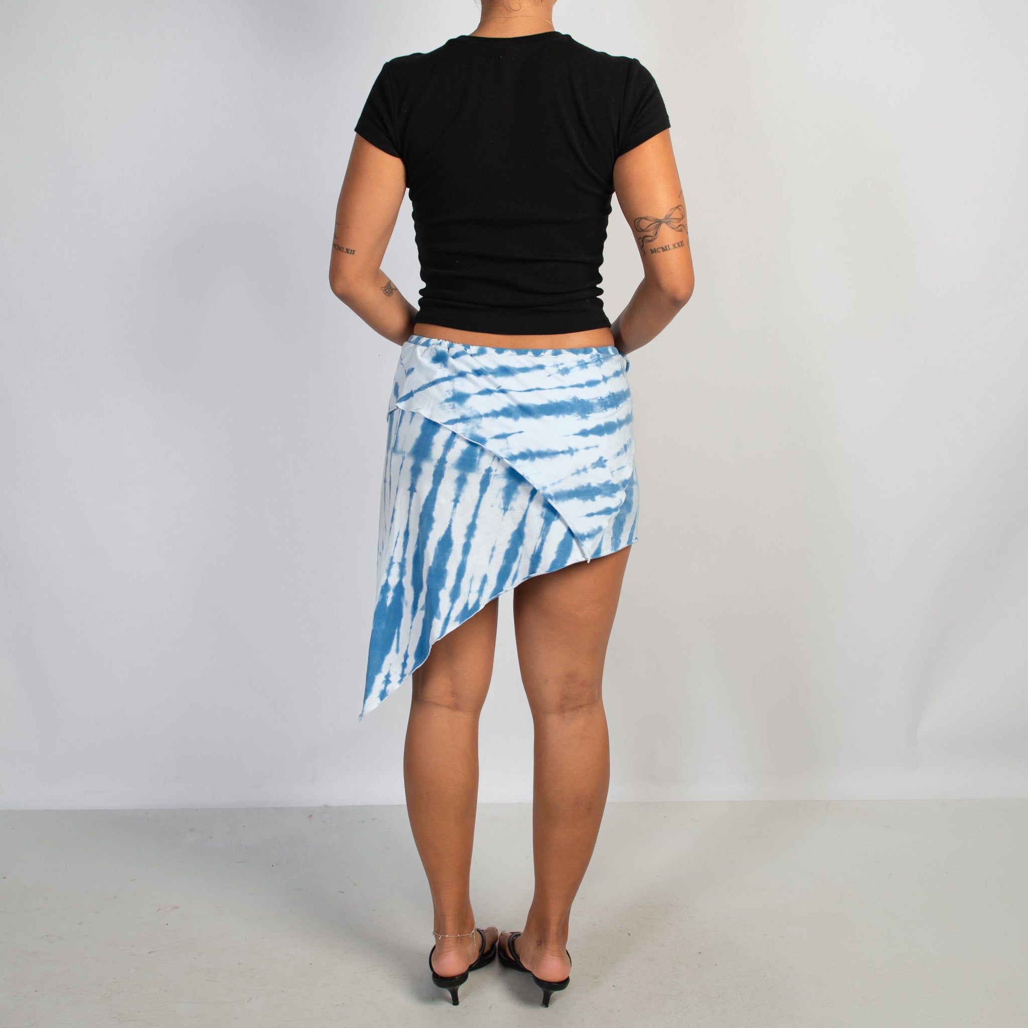 BLUE TIE DYE MINI SKIRT