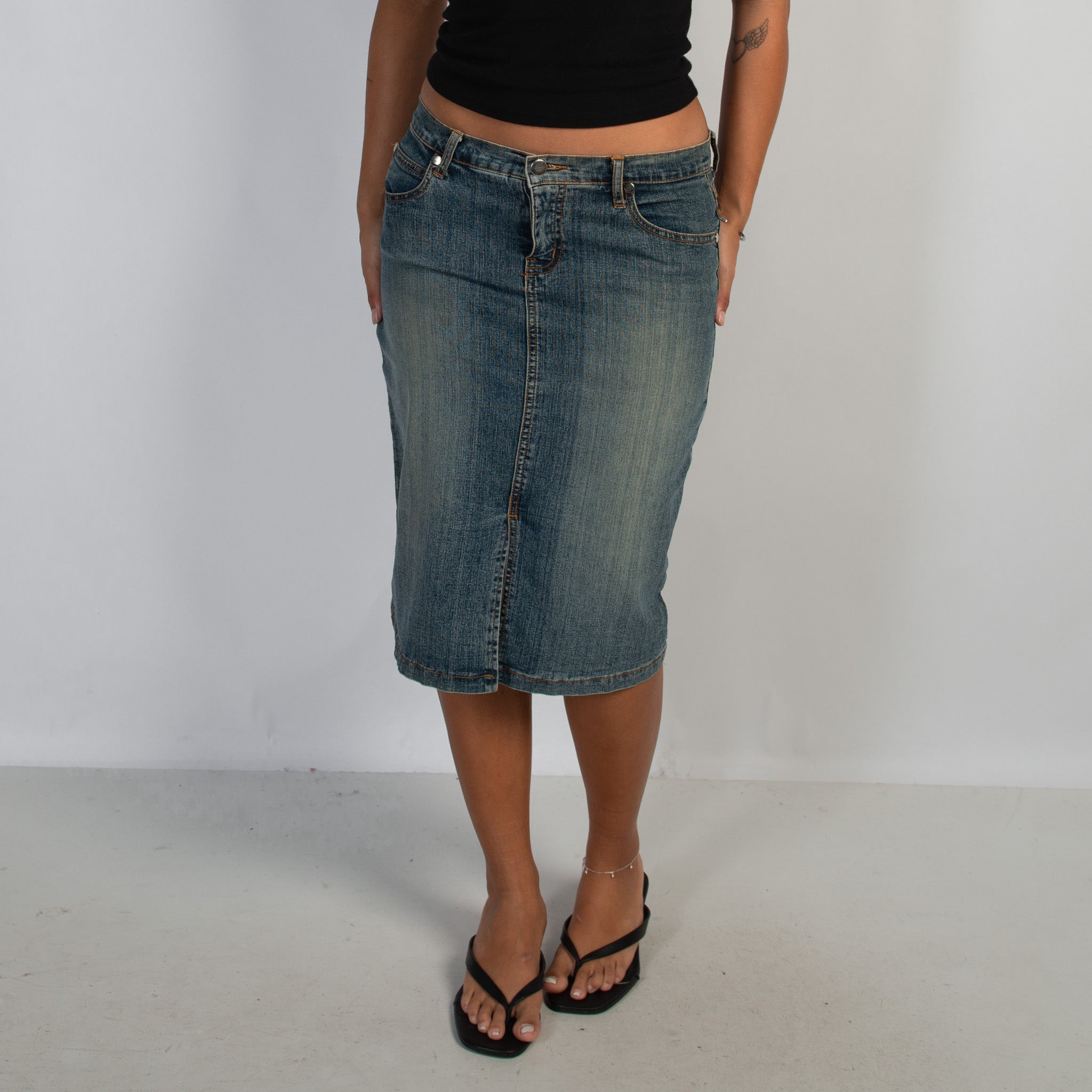 DENIM MIDI SKIRT