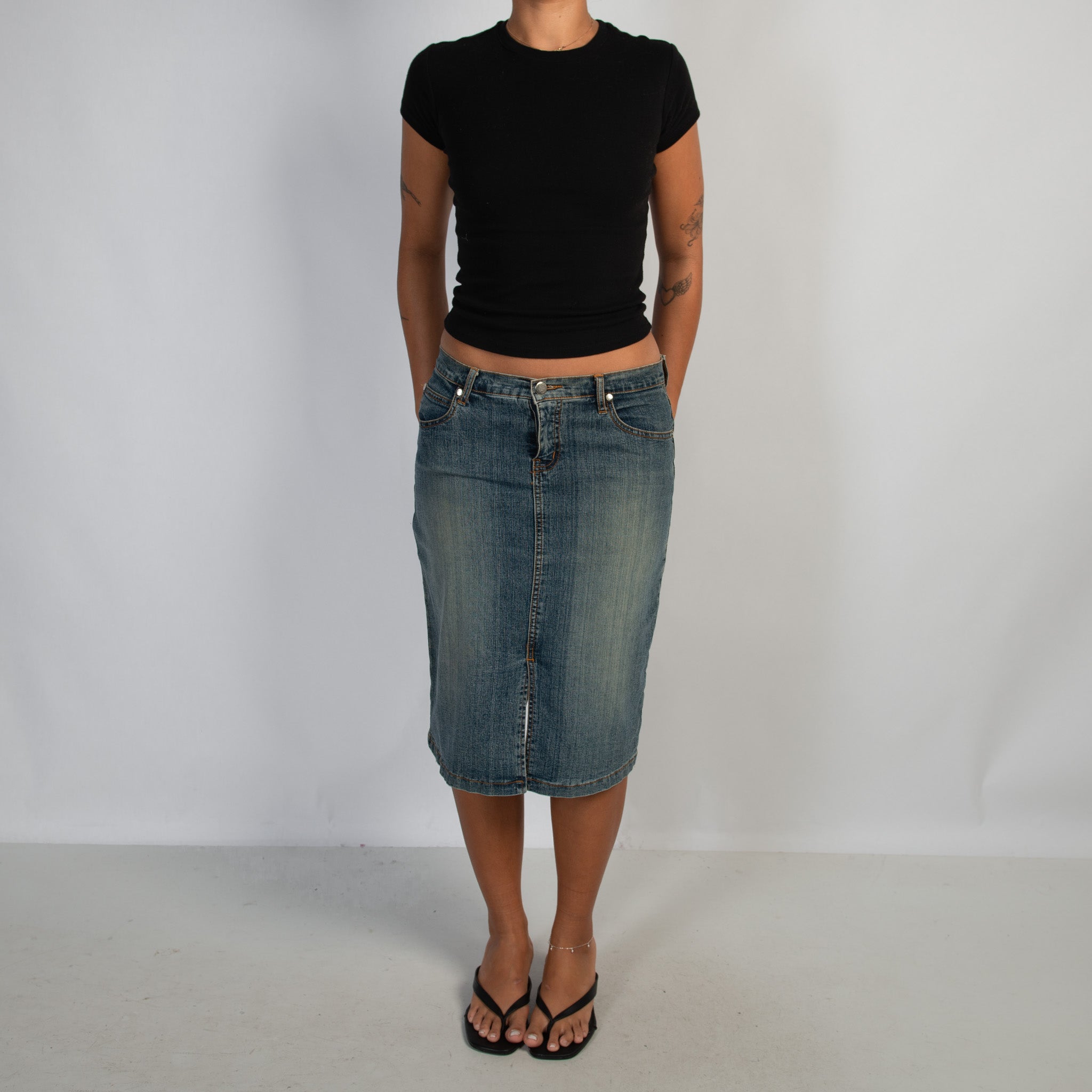DENIM MIDI SKIRT