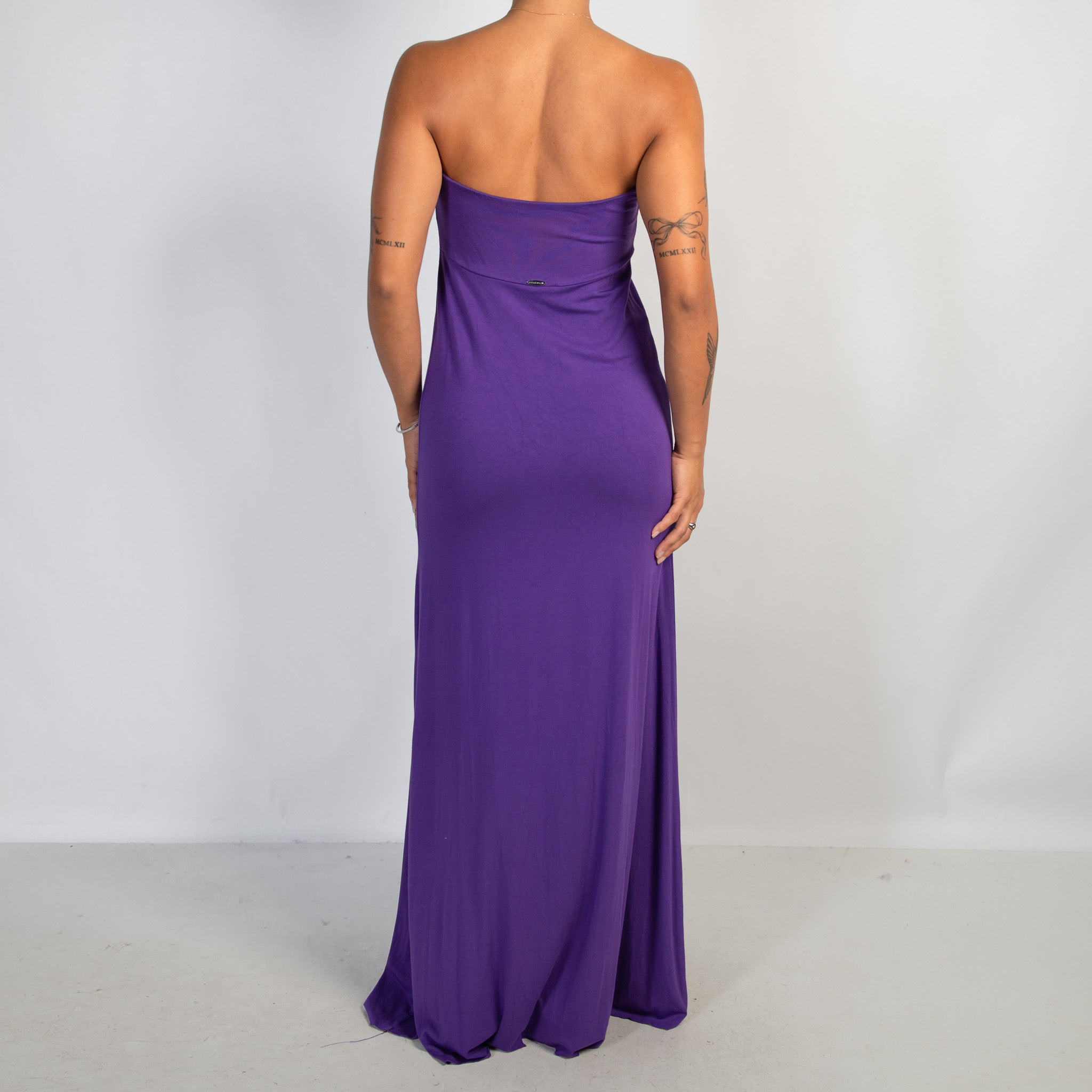 PURPLE STRAPLESS MAXI DRESS