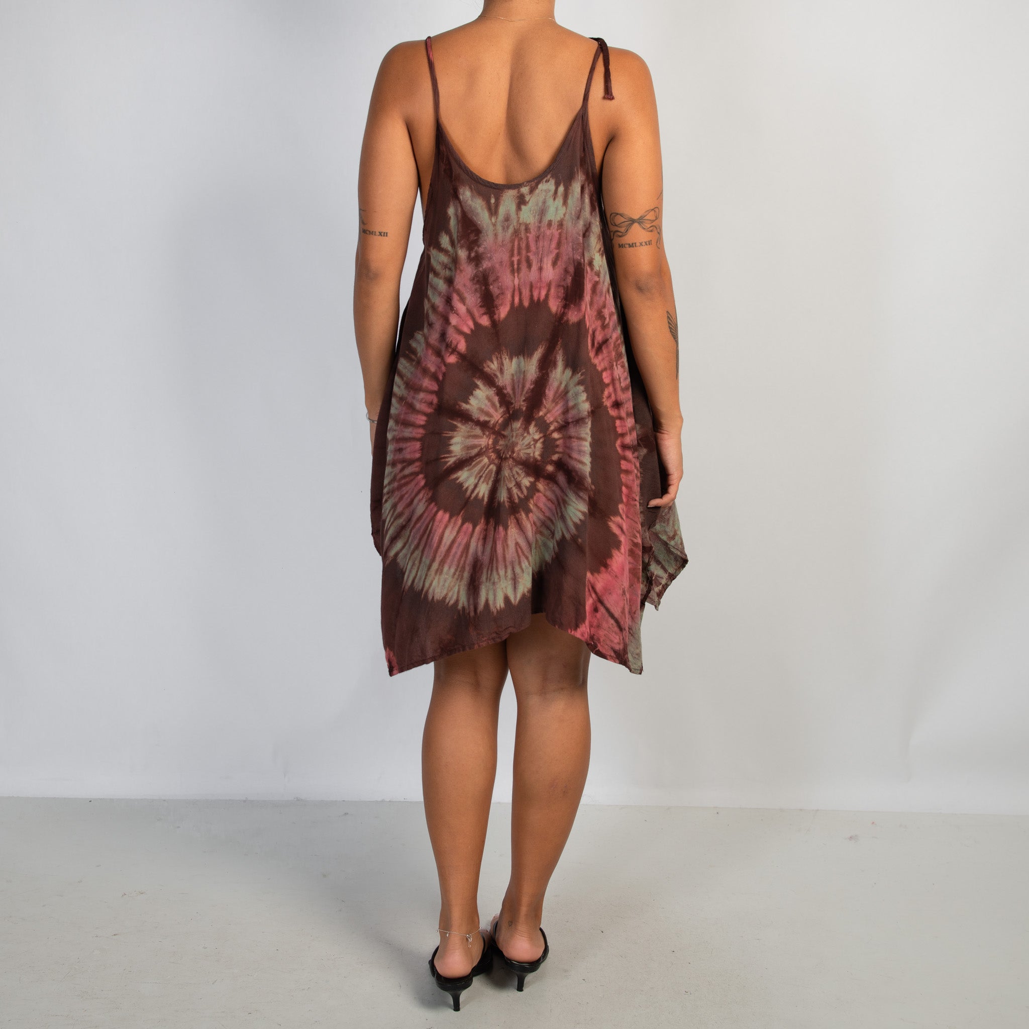 BROWN TIE DYE DRESS