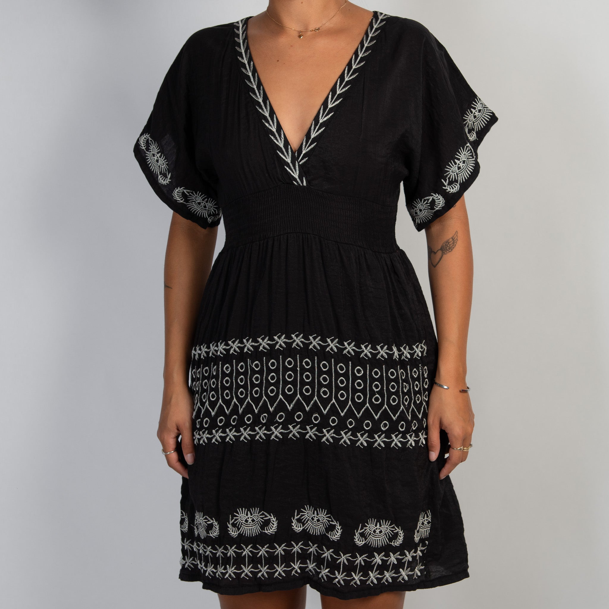 BLACK EMBROIDERED DRESS