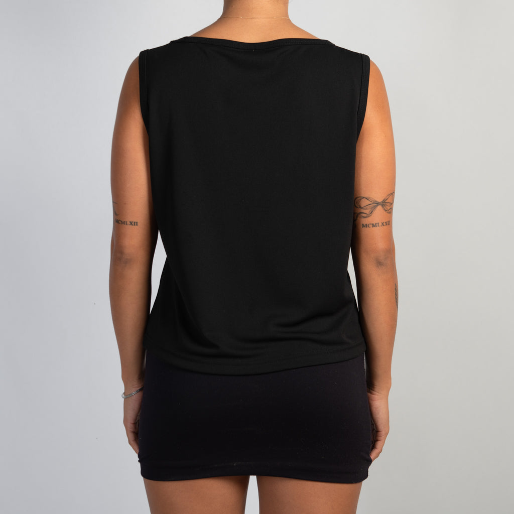 BLACK BOAT NECK TOP