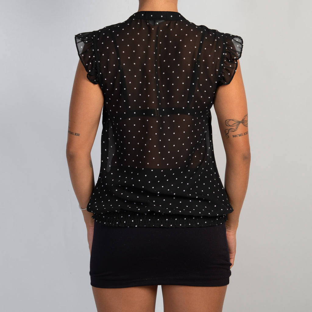 BLACK POLKA DOT BLOUSE