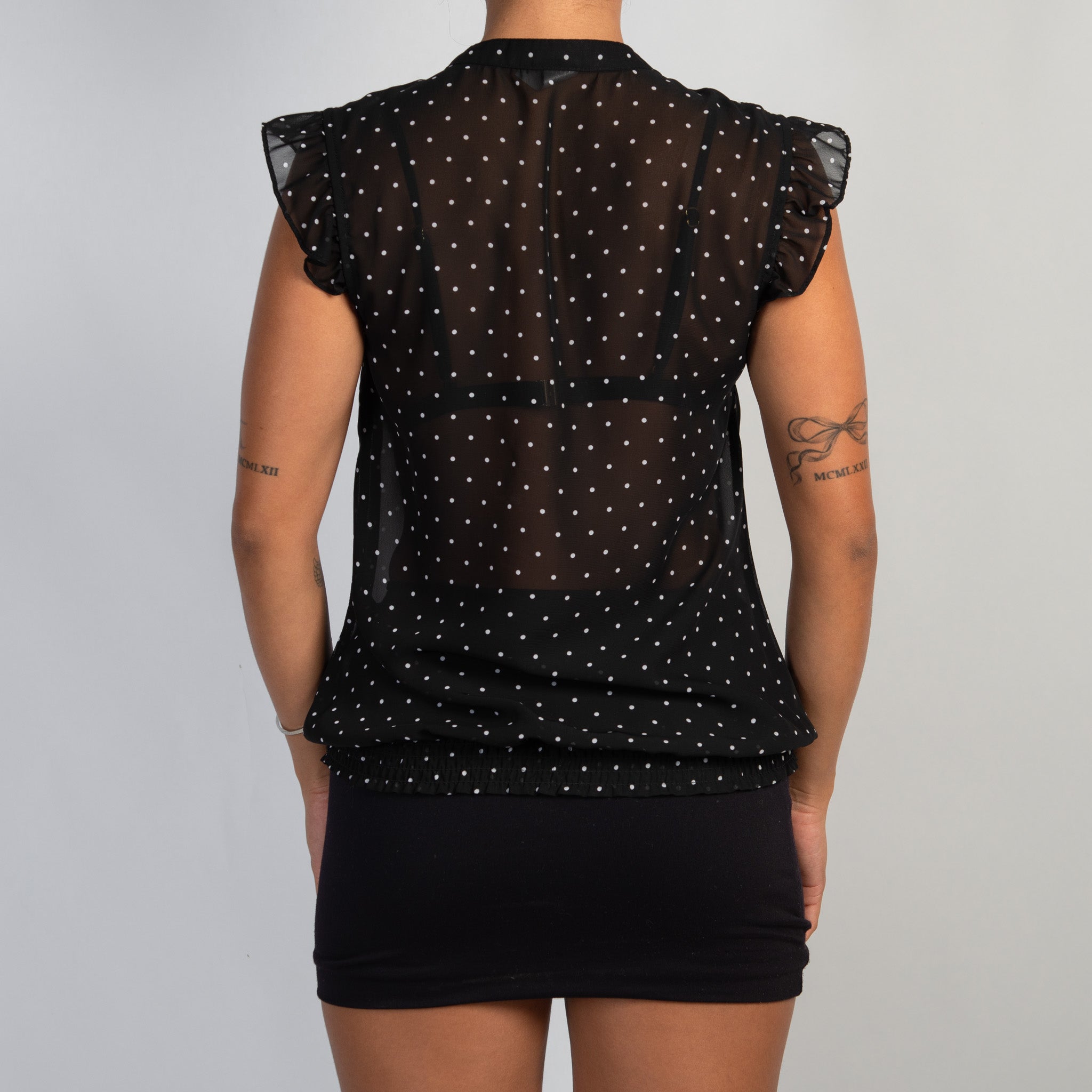 BLACK POLKA DOT BLOUSE