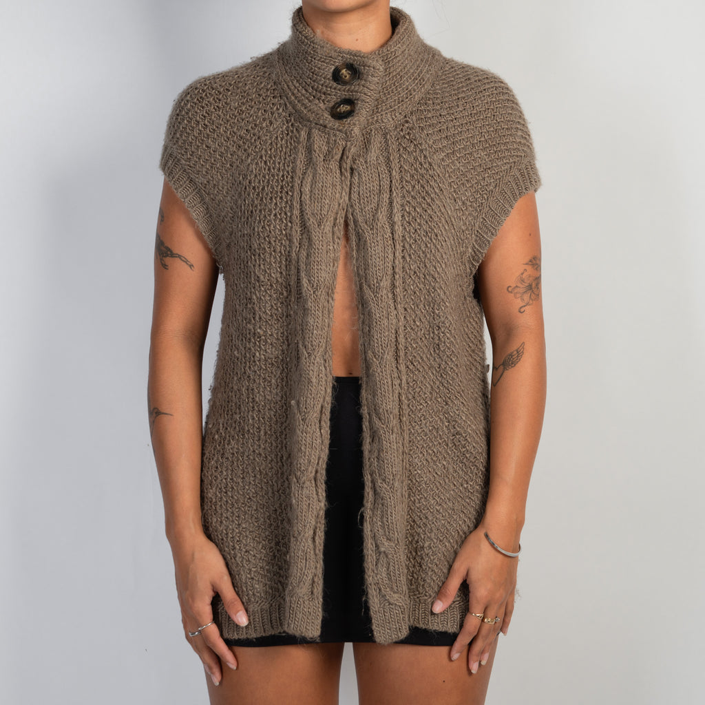 FUNNEL NECK CARDIGAN