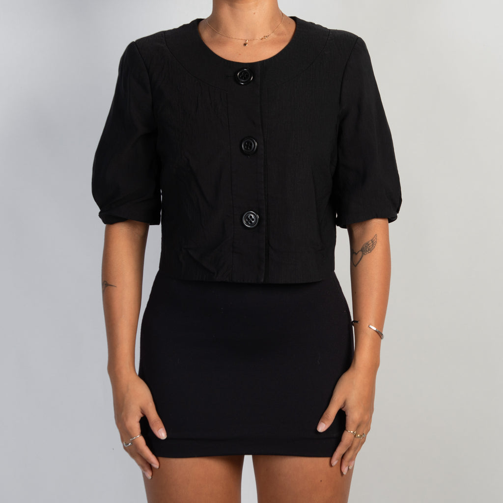 BLACK 1/2 SLEEVE BLAZER