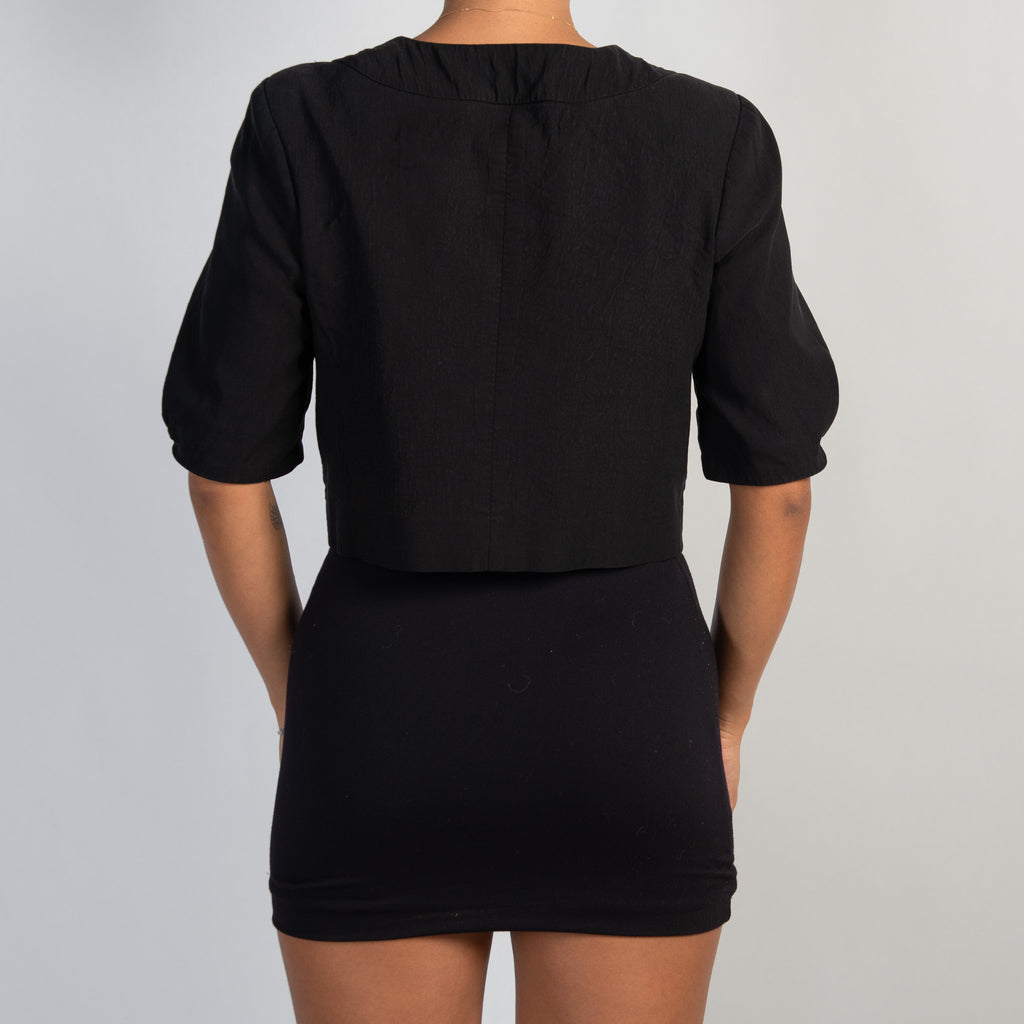 BLACK 1/2 SLEEVE BLAZER