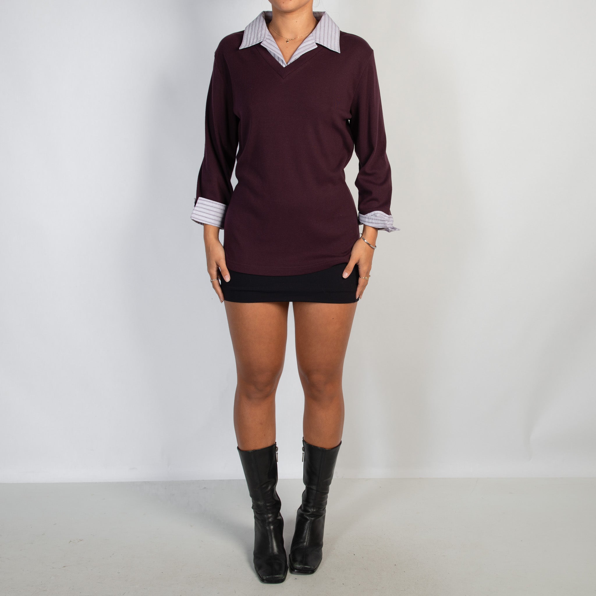 PLUM LAYERED BLOUSE