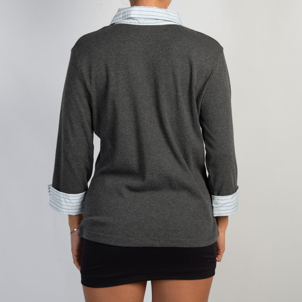 GREY LAYERED BLOUSE