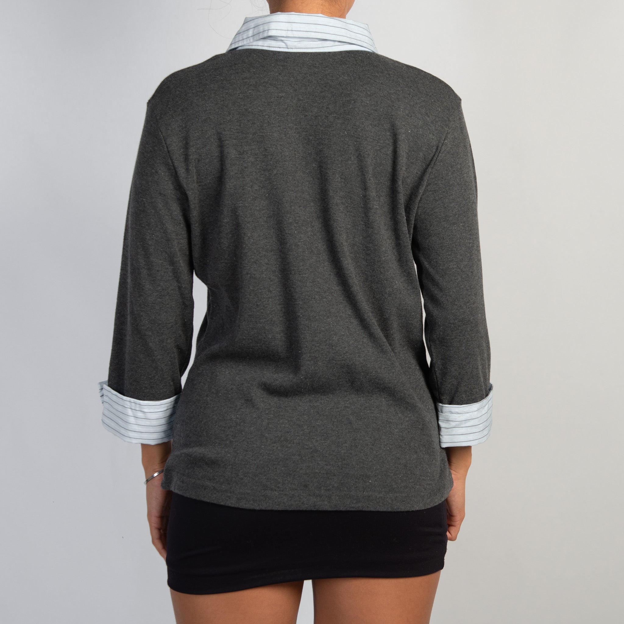 GREY LAYERED BLOUSE