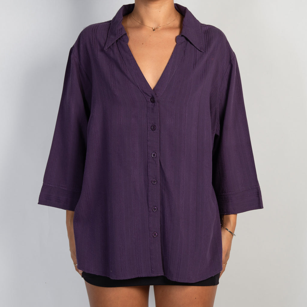 PURPLE 3/4 SLEEVE BLOUSE