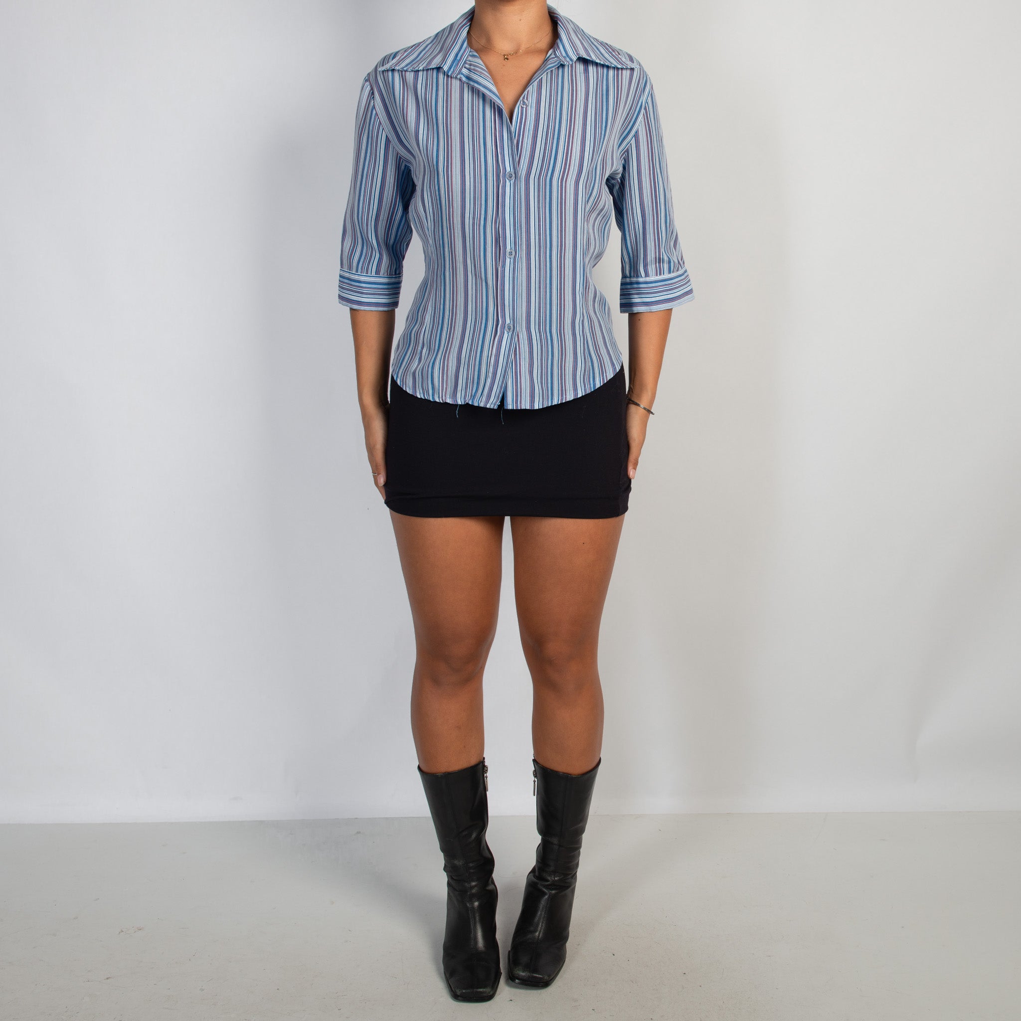 STRIPE 1/2 SLEEVE BLOUSE