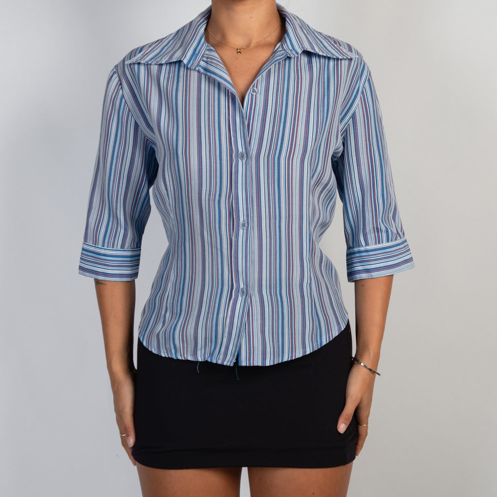 STRIPE 1/2 SLEEVE BLOUSE