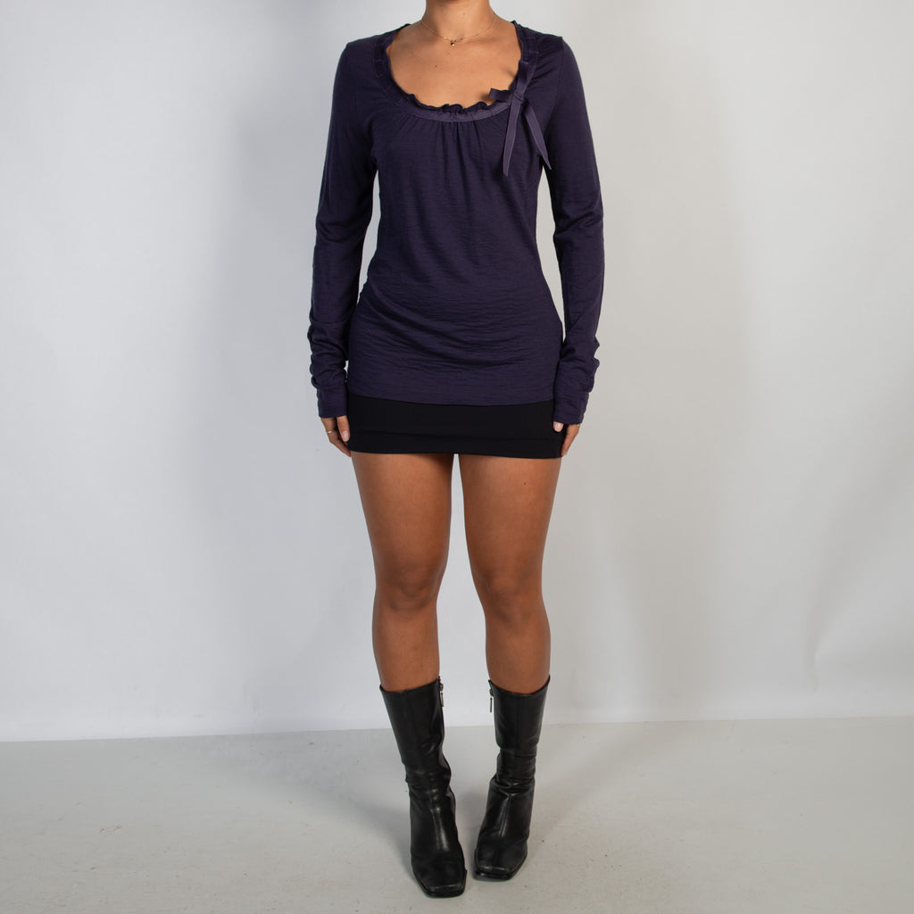 PURPLE WOOL LONG SLEEVE TOP