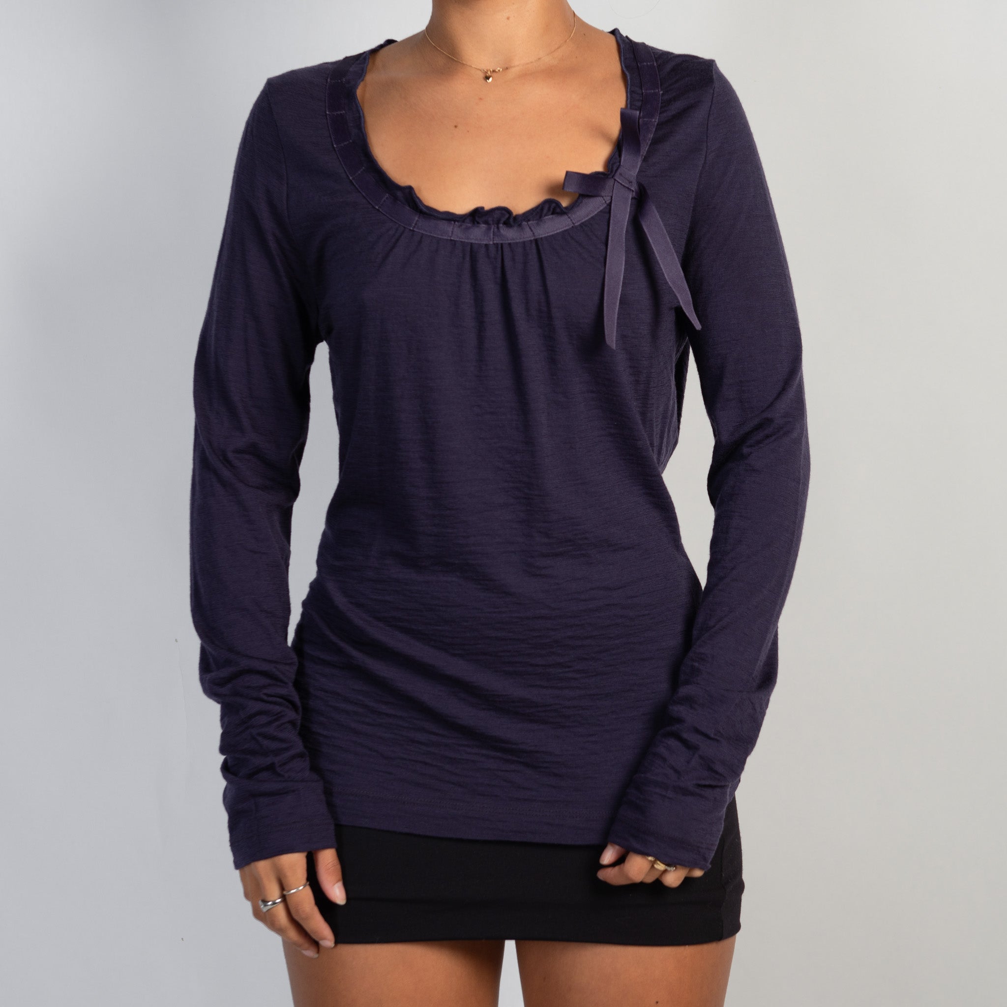 PURPLE WOOL LONG SLEEVE TOP